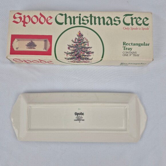Vintage Spode Christmas Tree Rectangular Tray in Box 9 inch Tray - Picture 3 of 16